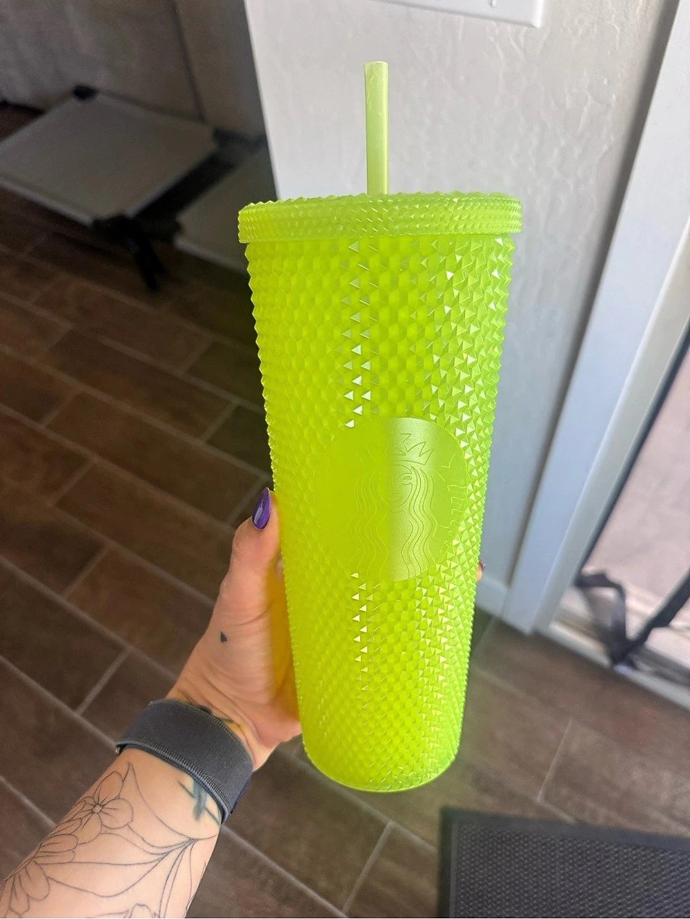 Starbucks Lemongrass Glow in the Dark Studded Tumbler Venti 24 oz Studded